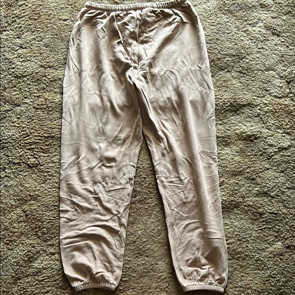 Aerie Tan Sweatpants with Elastic Cuffs